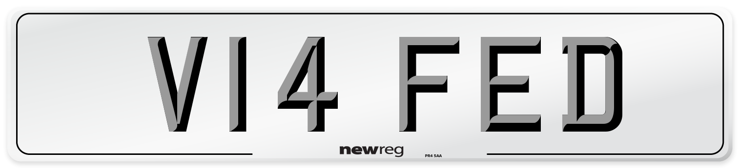 V14 FED Number Plate from New Reg